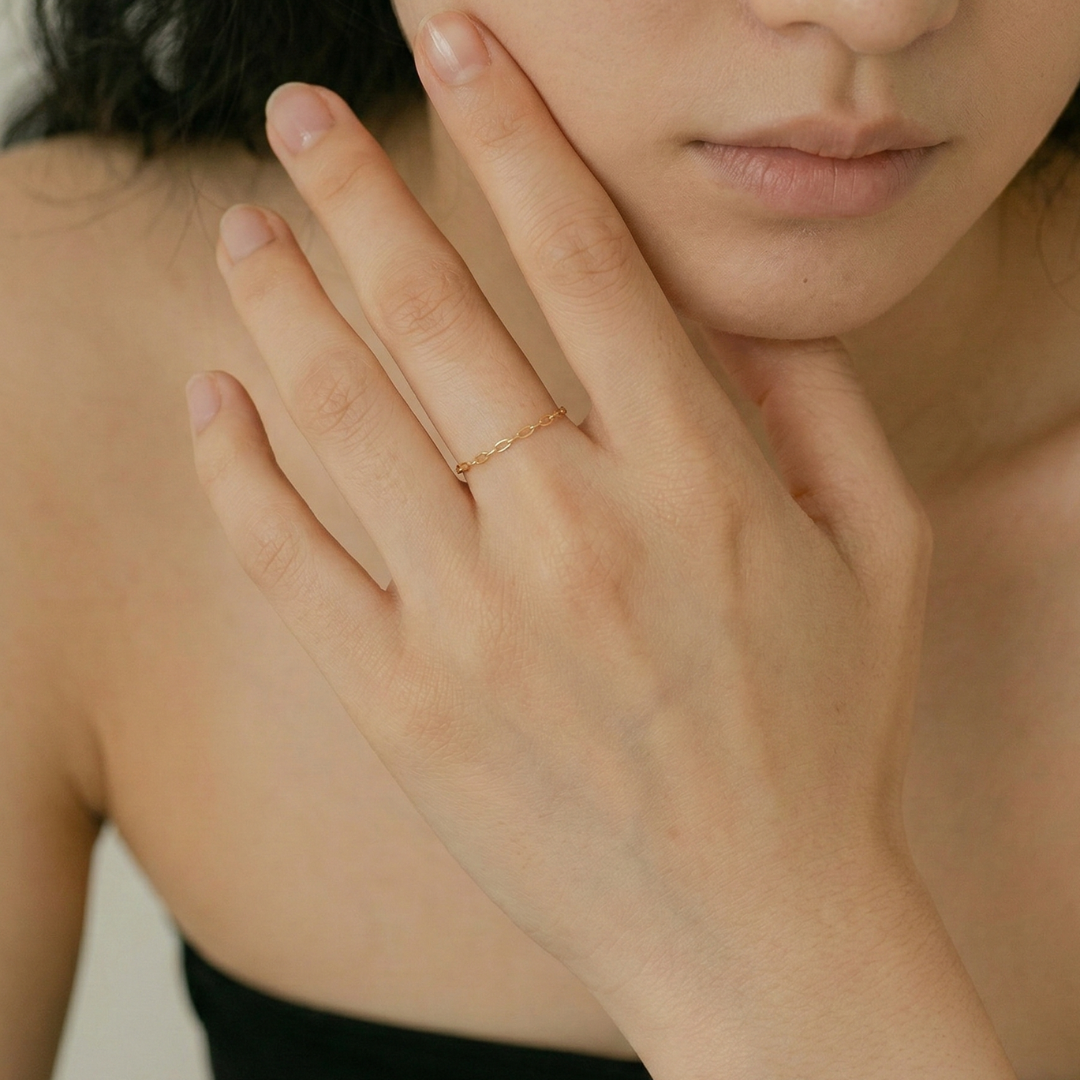 [K10]【true】ラフィネチェーンリング・シャインレモン