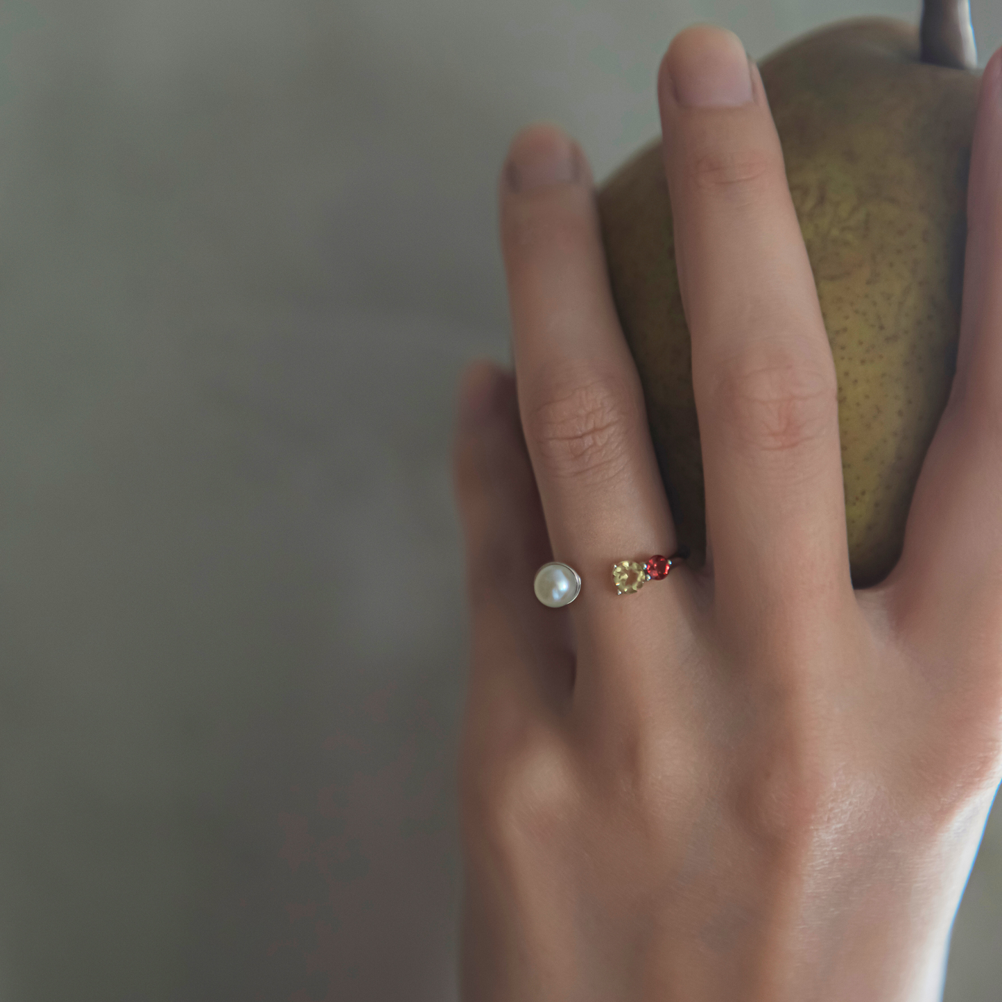 【Karin Takubo × h..】カラーストーンメランジュリング silver