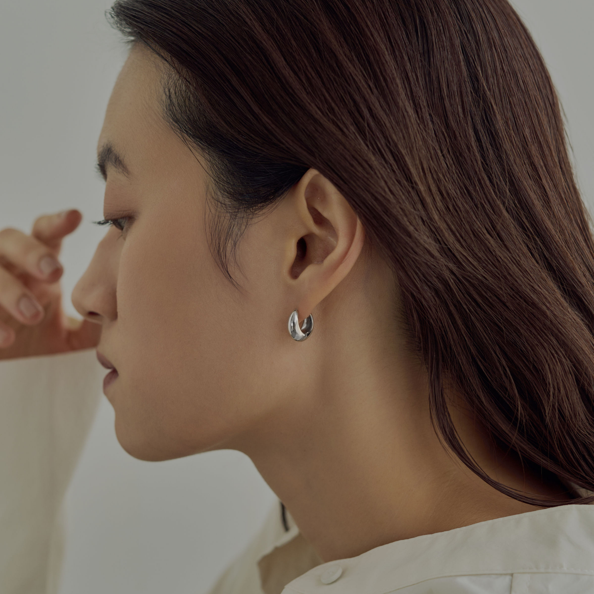 【haimish】フィットラウンドピアス silver