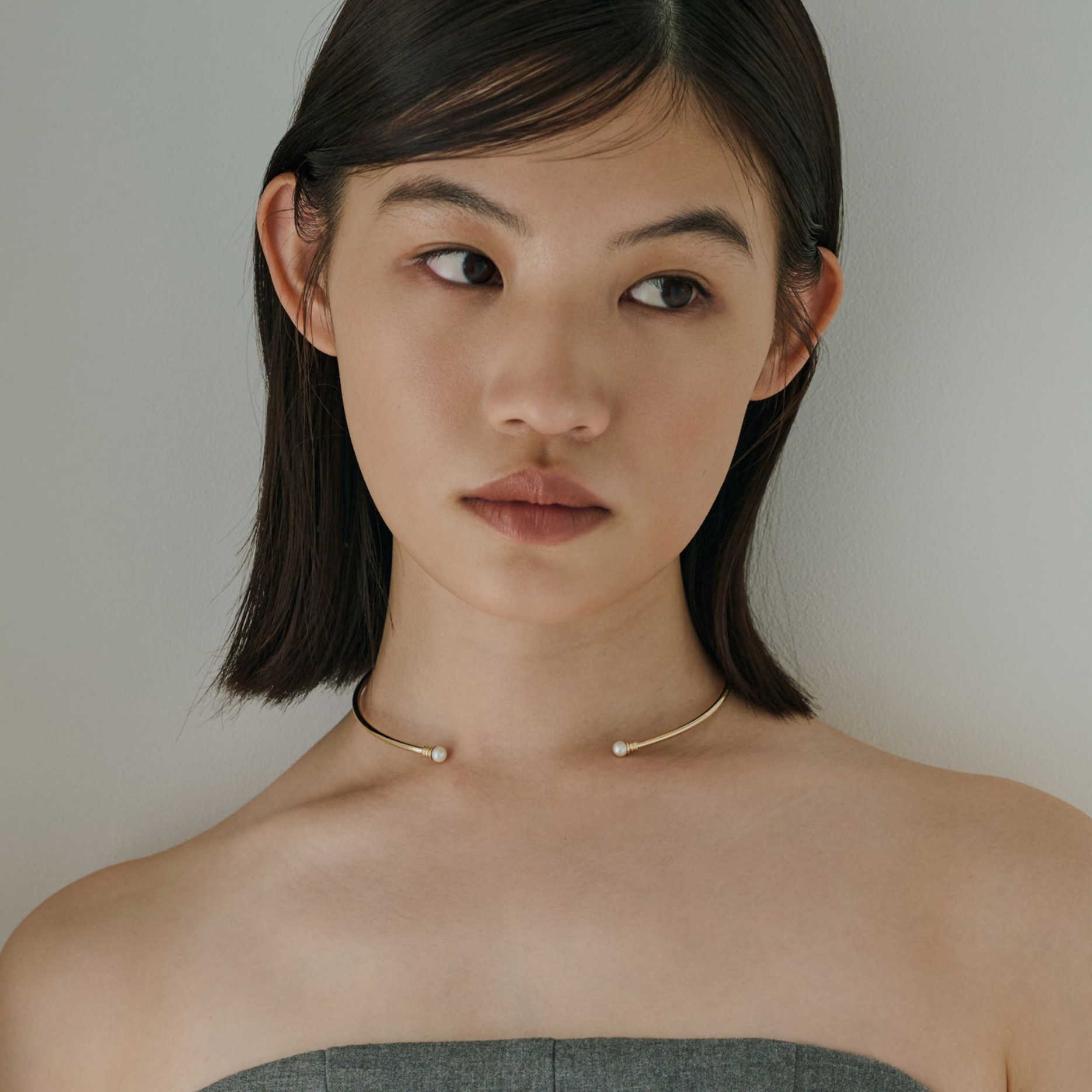 【anchor】パールネックカフ2.5mmリバーシブル gold