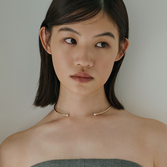 【anchor】パールネックカフ2.5mmリバーシブル gold