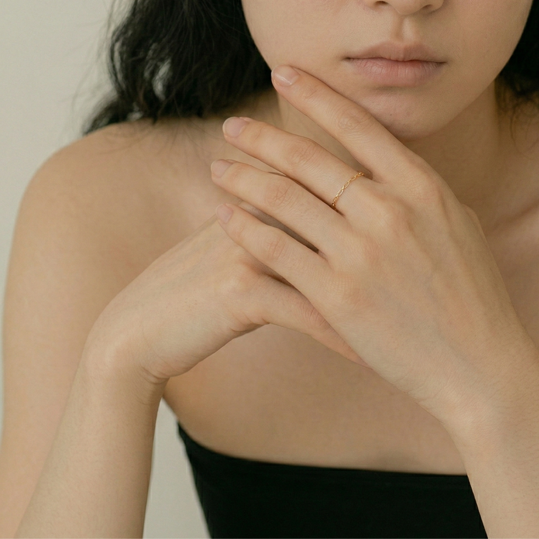 [K10]【true】ラフィネチェーンリング・シャインレモン