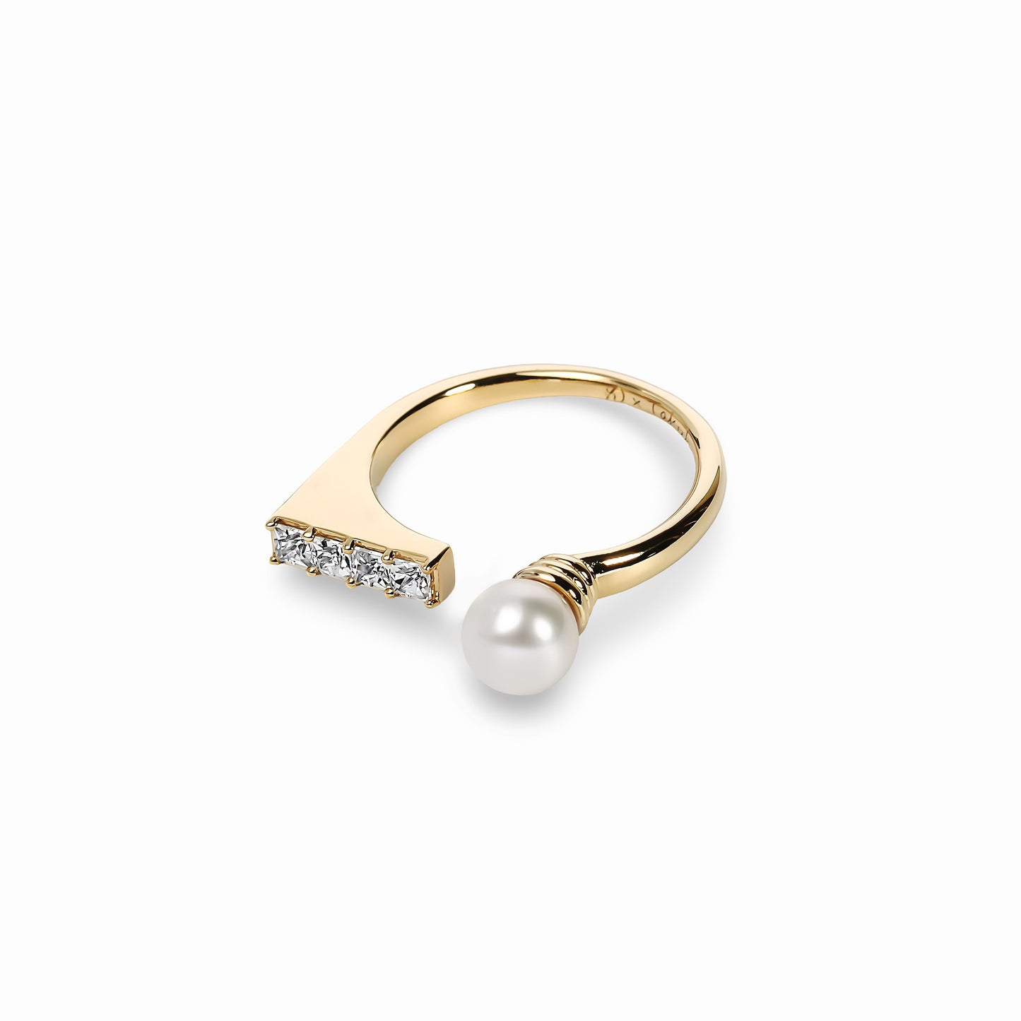 【Karin Takubo × h..】スクエアストーンメランジュリング gold