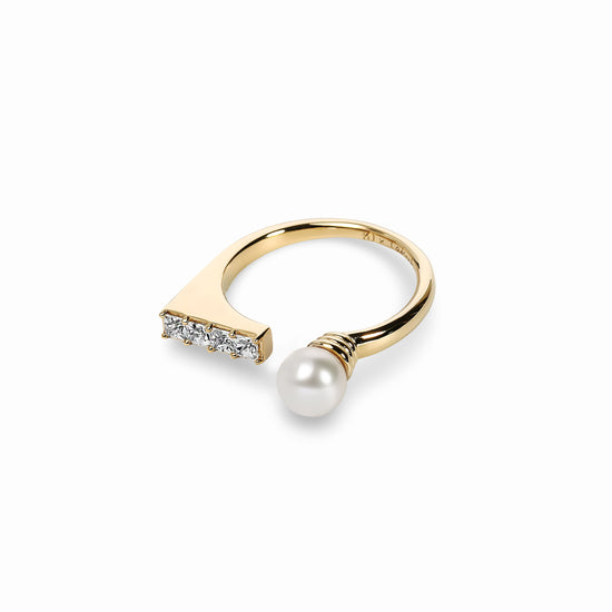 【Karin Takubo × h..】スクエアストーンメランジュリング gold