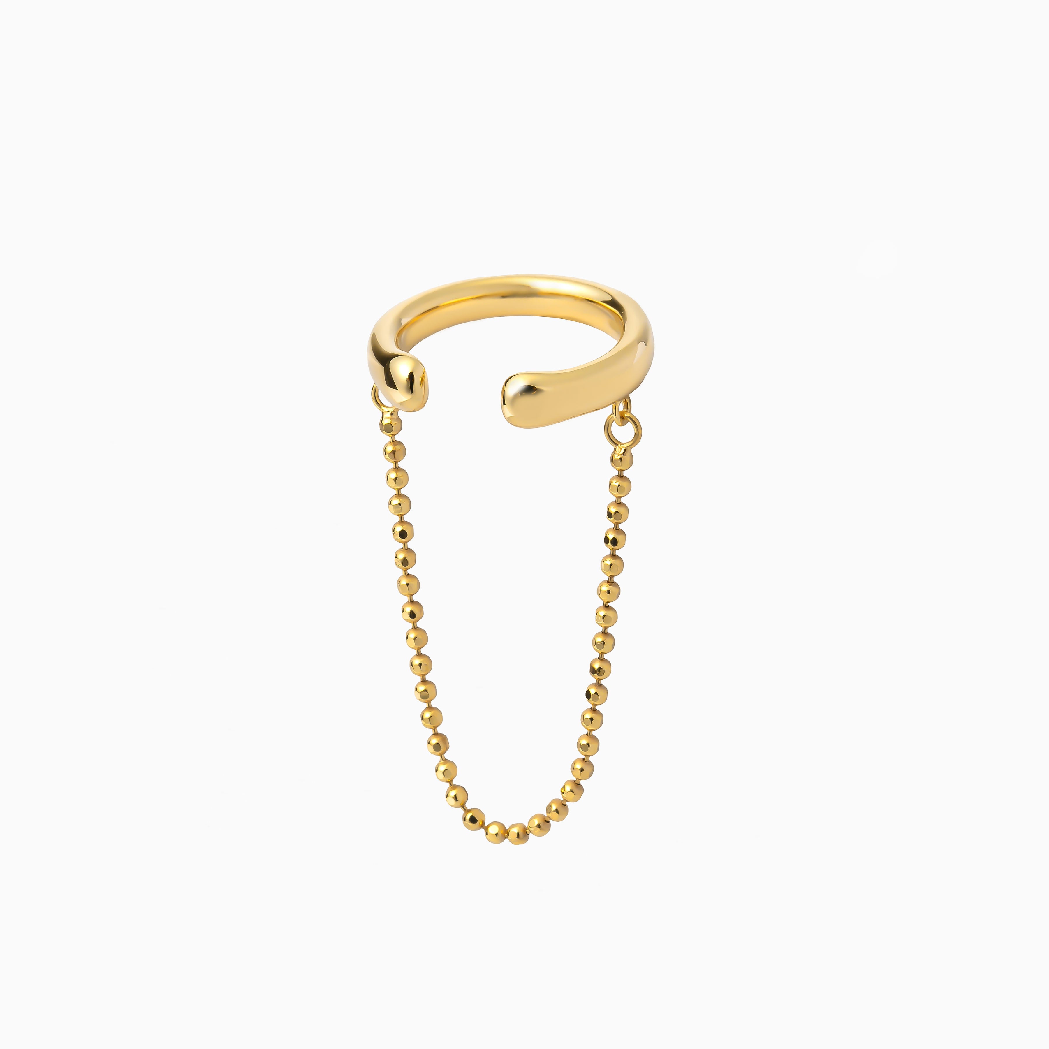 【harbor】カットボールチェーンイヤーカフ gold