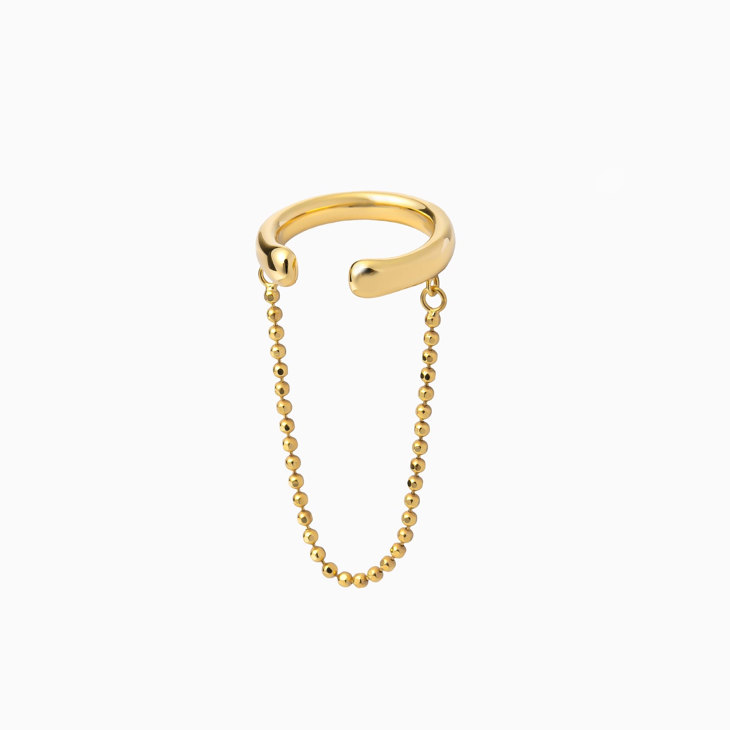 【harbor】カットボールチェーンイヤーカフ gold