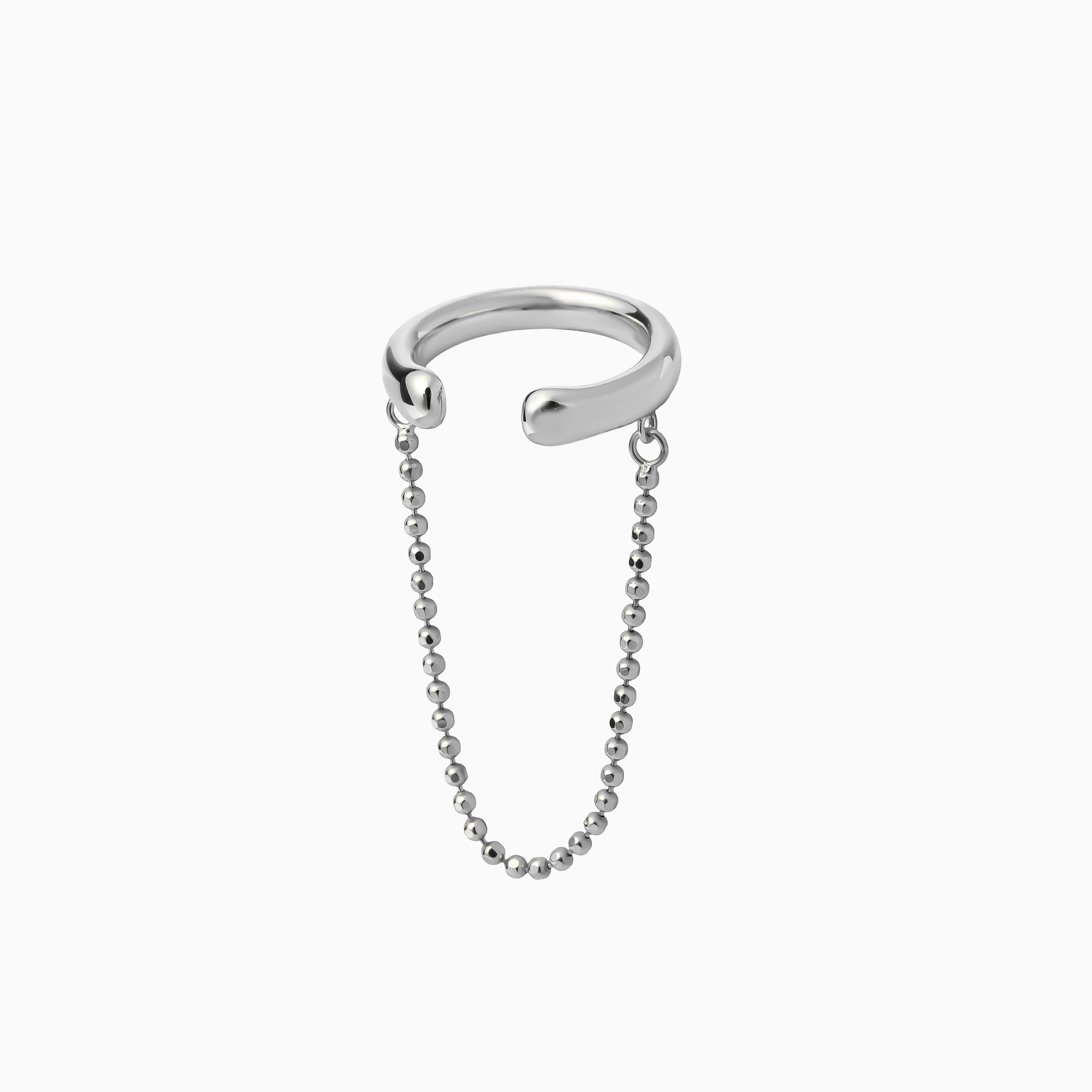 【harbor】カットボールチェーンイヤーカフ silver