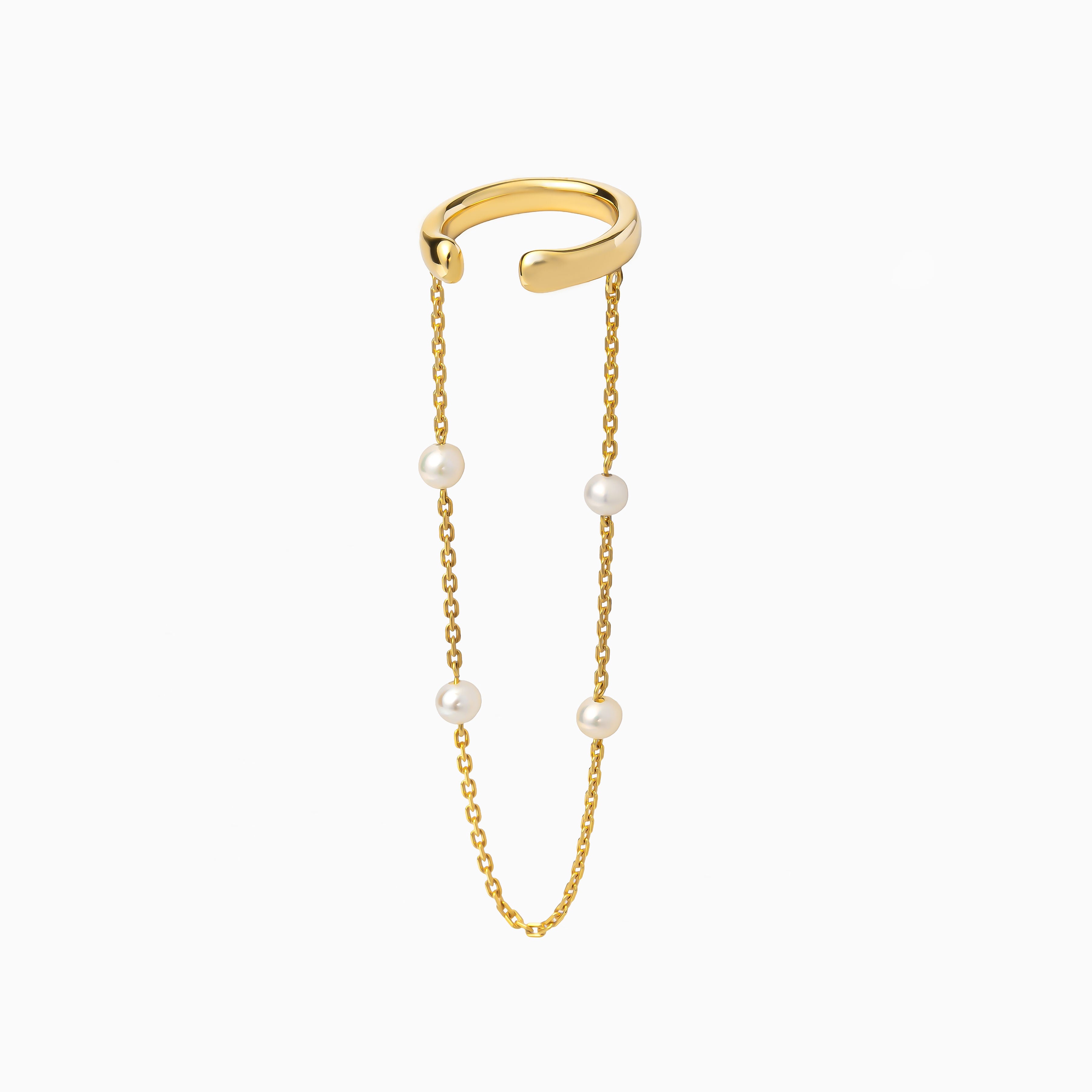 【harbor】ステーションパールイヤーカフ gold
