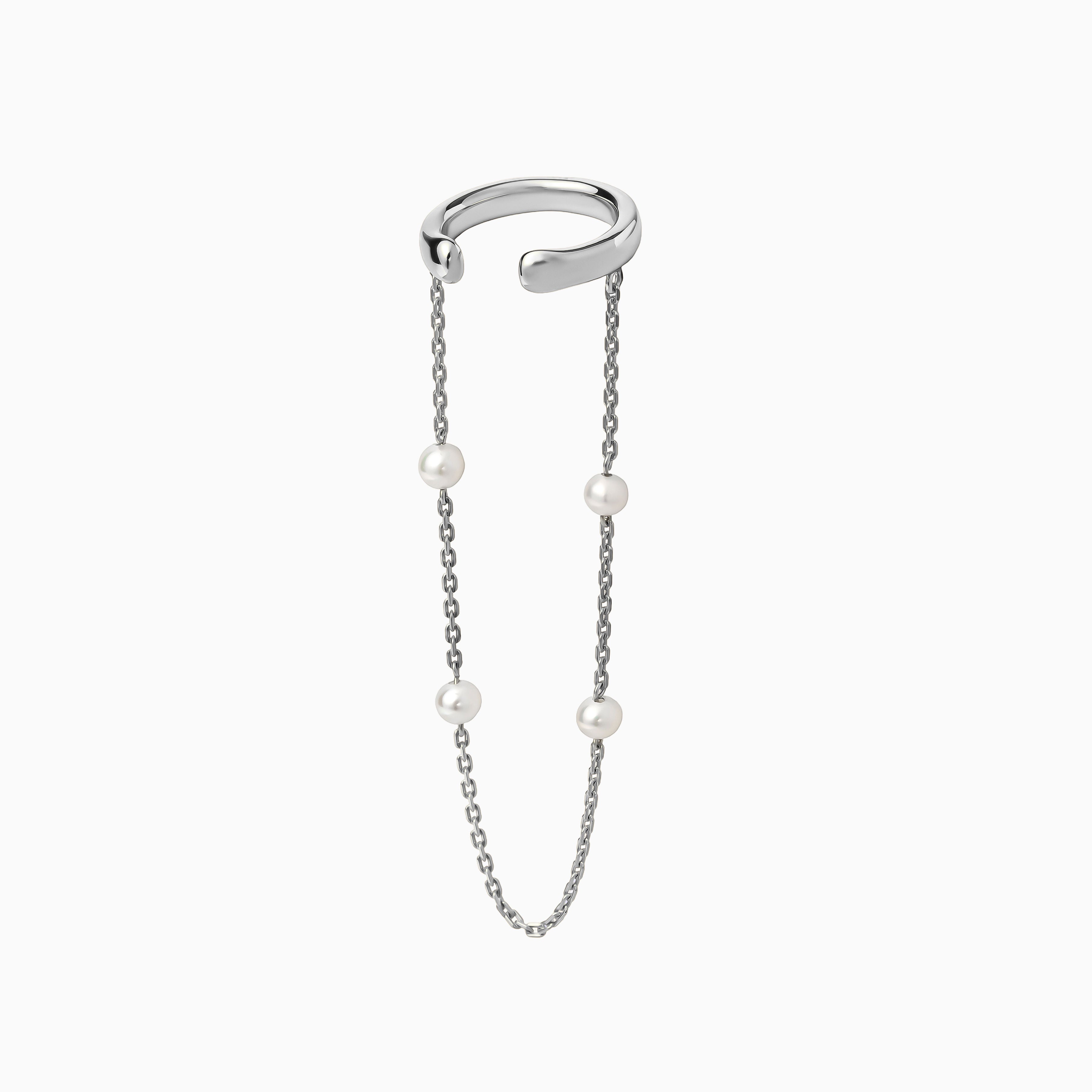 【harbor】ステーションパールイヤーカフ silver