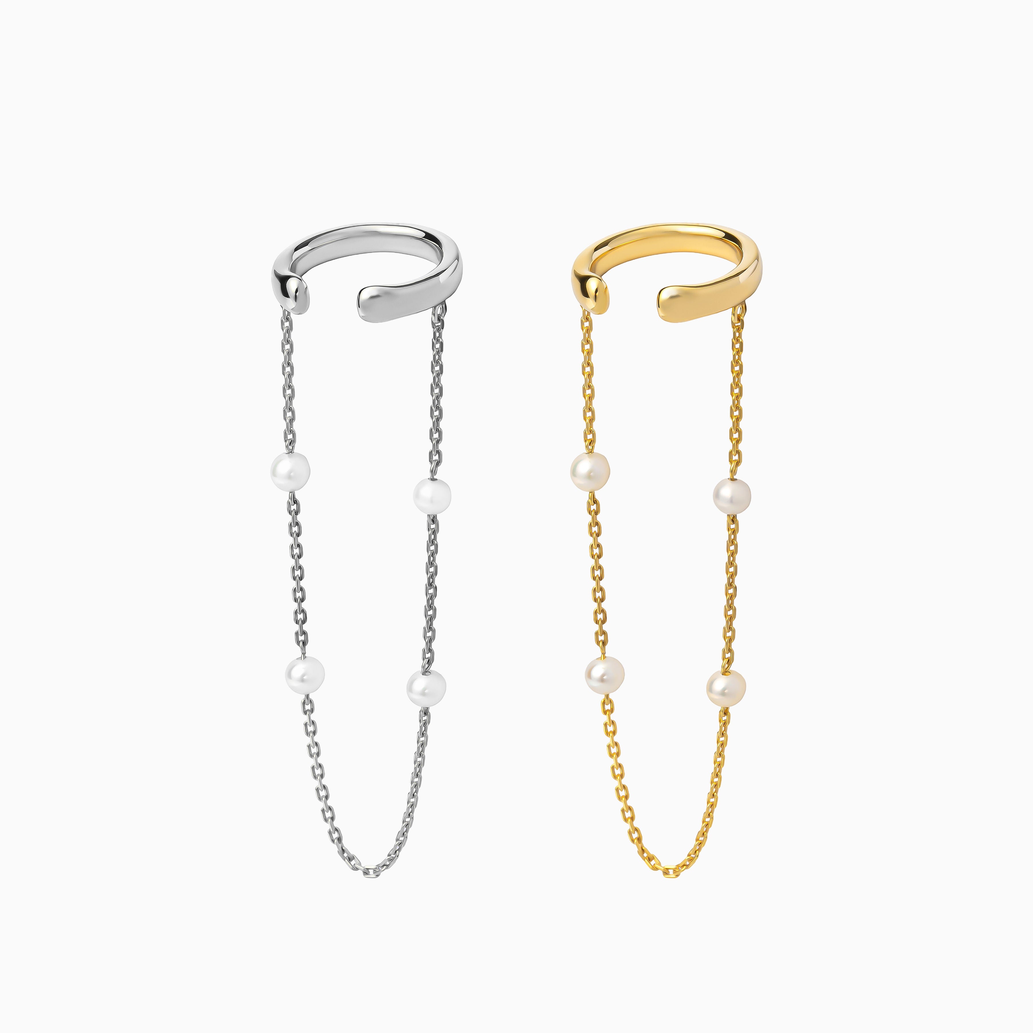 【harbor】ステーションパールイヤーカフ gold