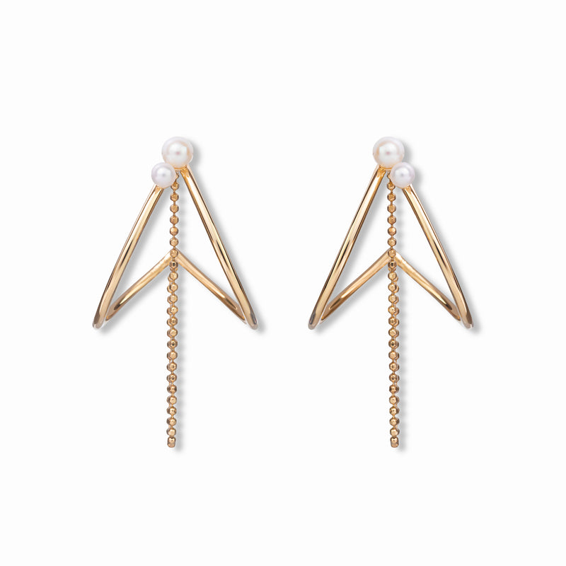 【link】クレセントチェーンピアス gold