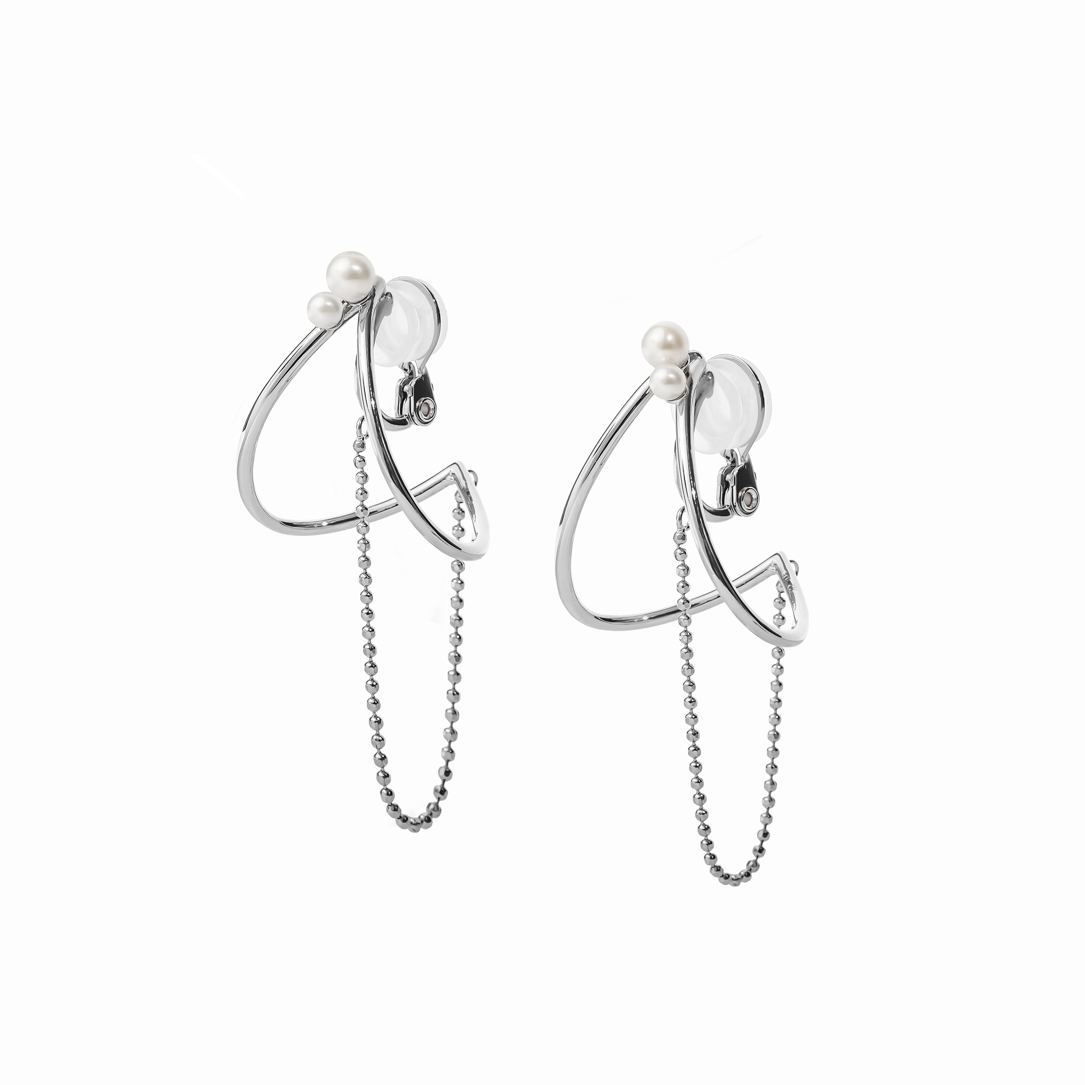 【link】クレセントチェーンイヤリング silver