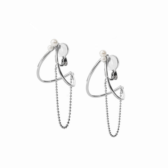 【link】クレセントチェーンイヤリング silver