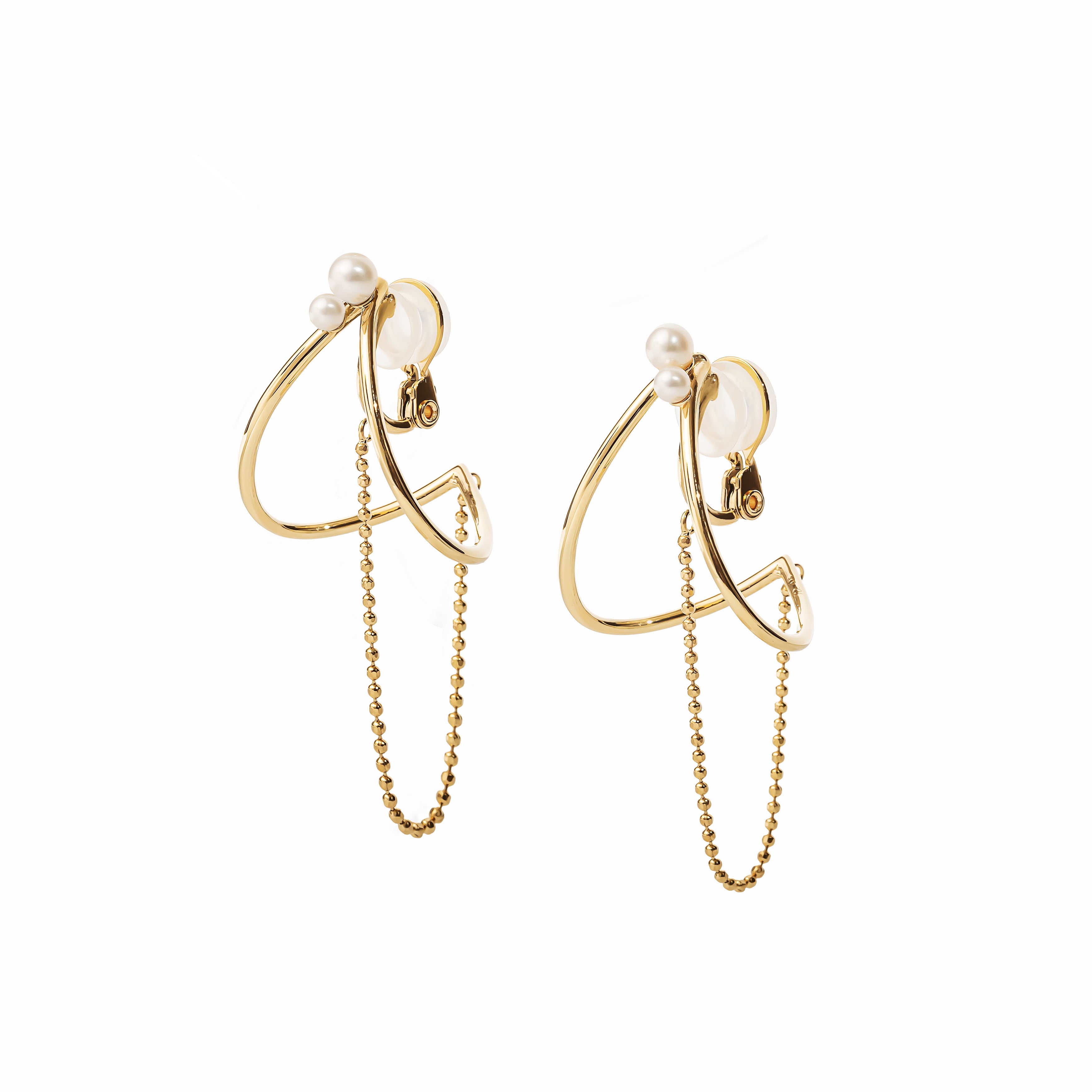 【link】クレセントチェーンイヤリング gold