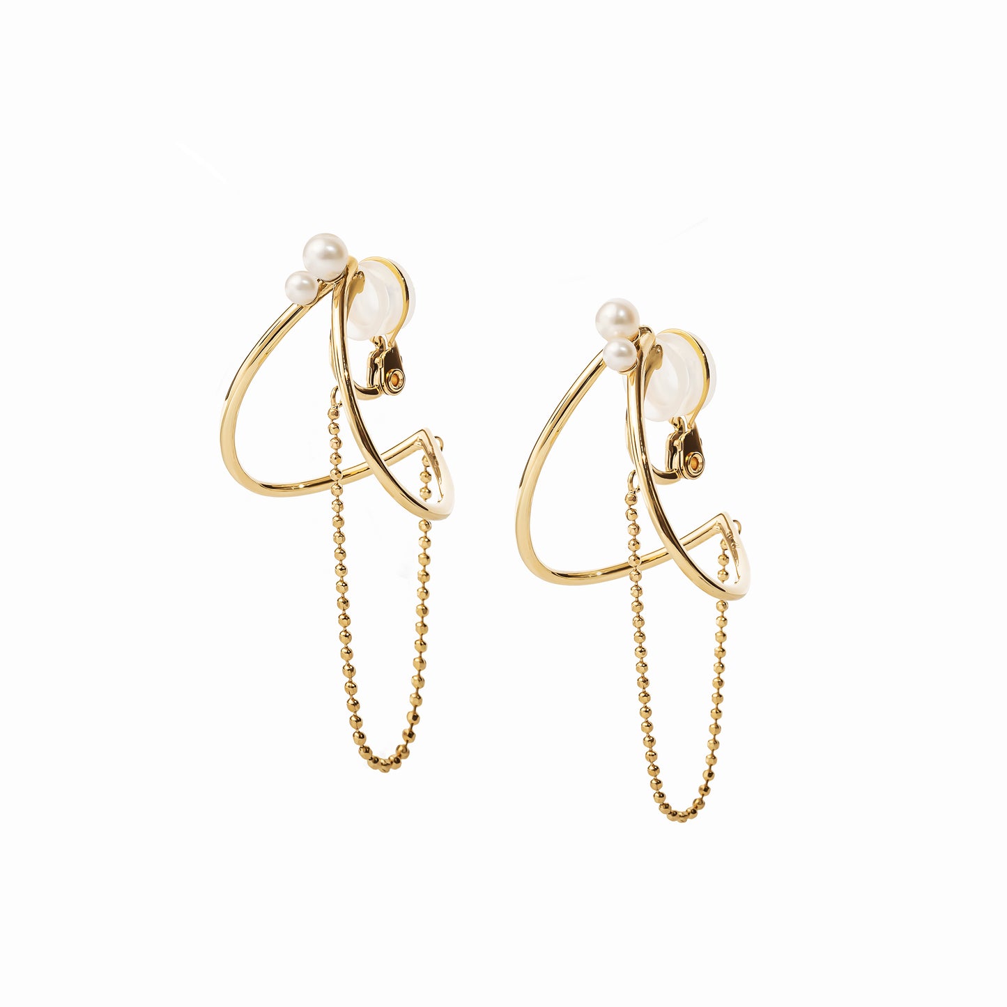 【link】クレセントチェーンイヤリング gold