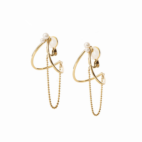 【link】クレセントチェーンイヤリング gold