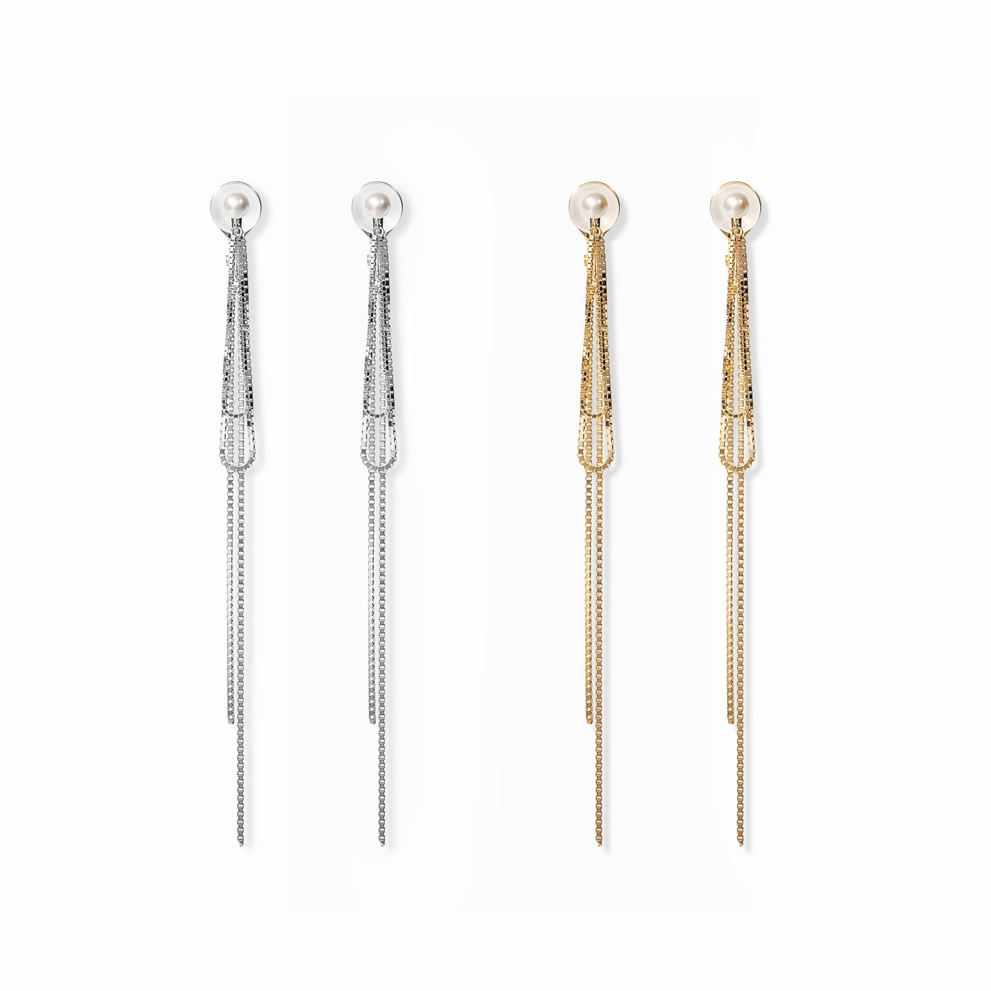 【link】リボンチェーンイヤリング gold