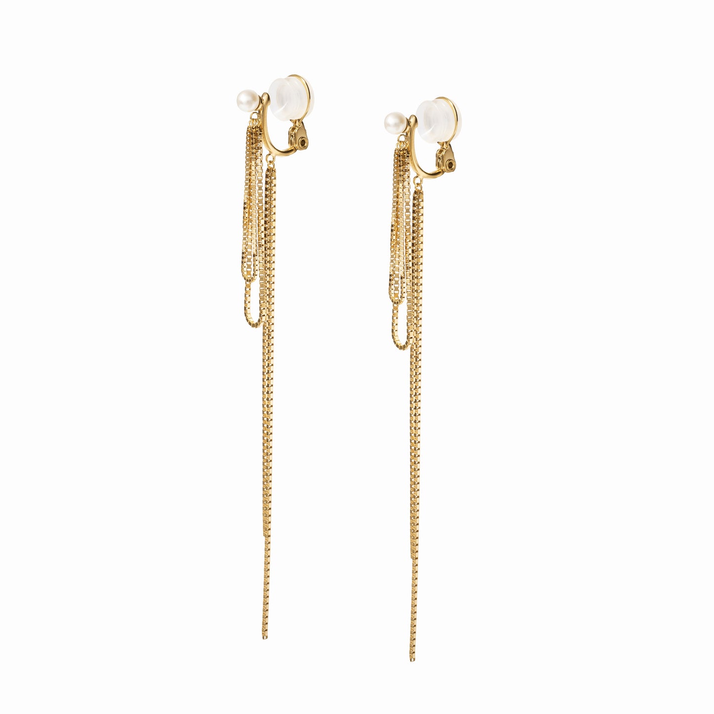 【link】リボンチェーンイヤリング gold