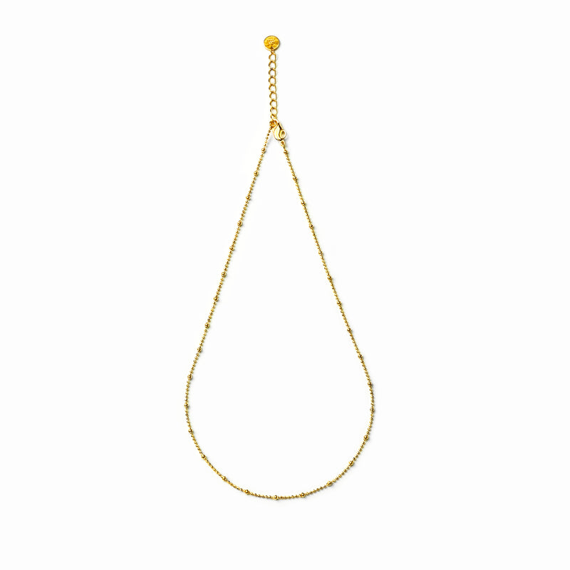 [CH collection] Station cut ball chain necklace gold