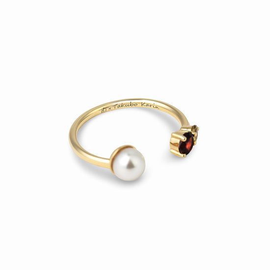 【Karin Takubo × h..】カラーストーンメランジュリング gold