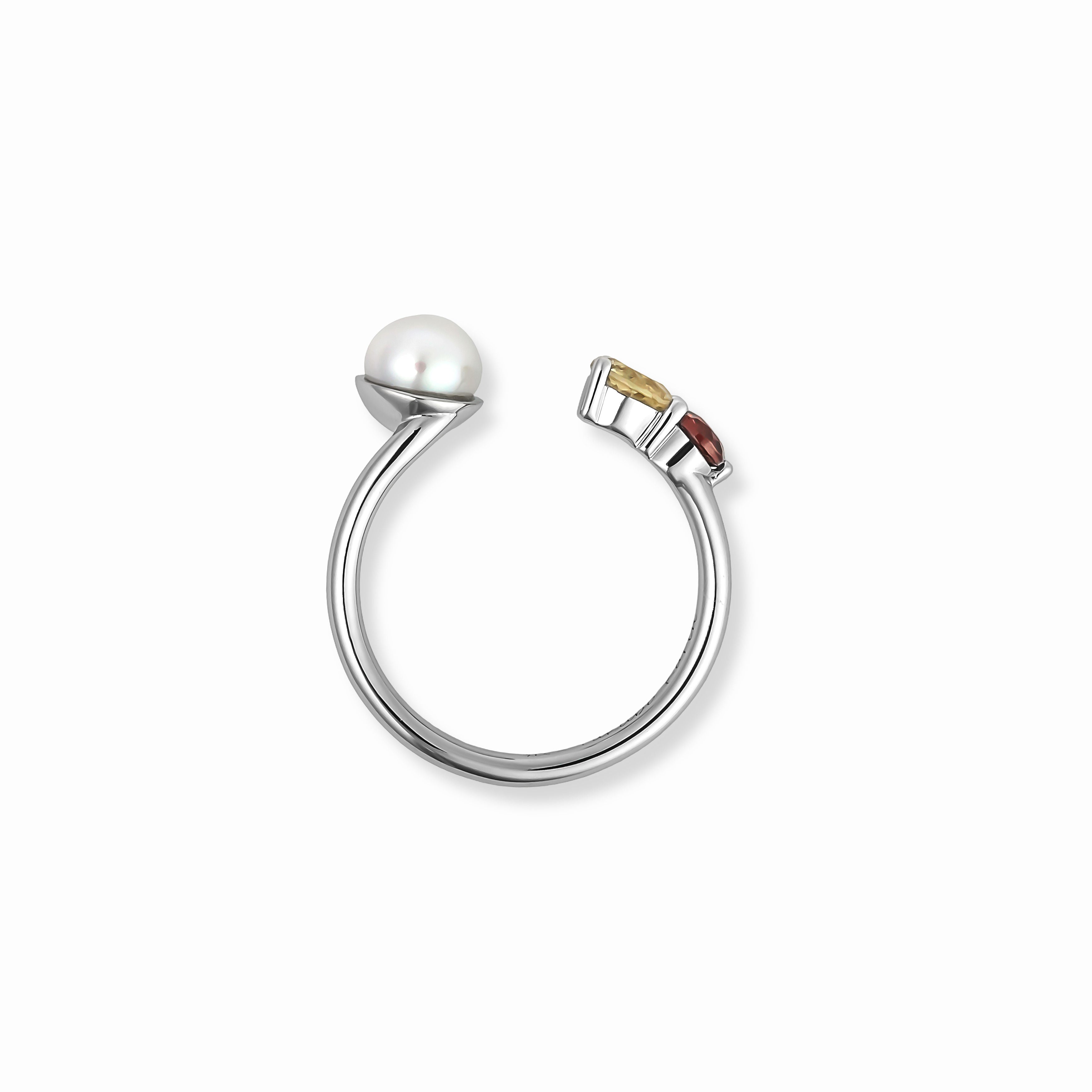 【Karin Takubo × h..】カラーストーンメランジュリング silver