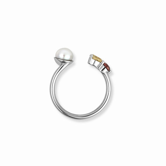 【Karin Takubo × h..】カラーストーンメランジュリング silver