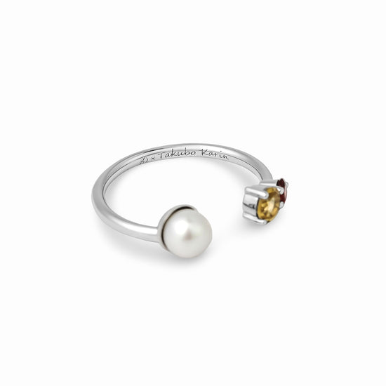 【Karin Takubo × h..】カラーストーンメランジュリング silver