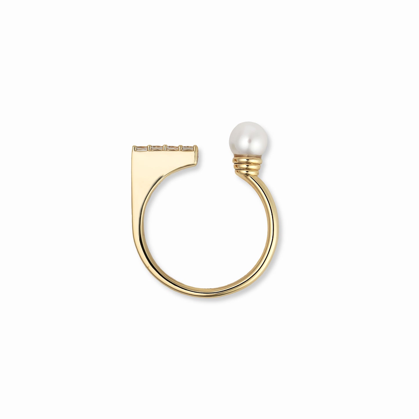 【Karin Takubo × h..】スクエアストーンメランジュリング gold