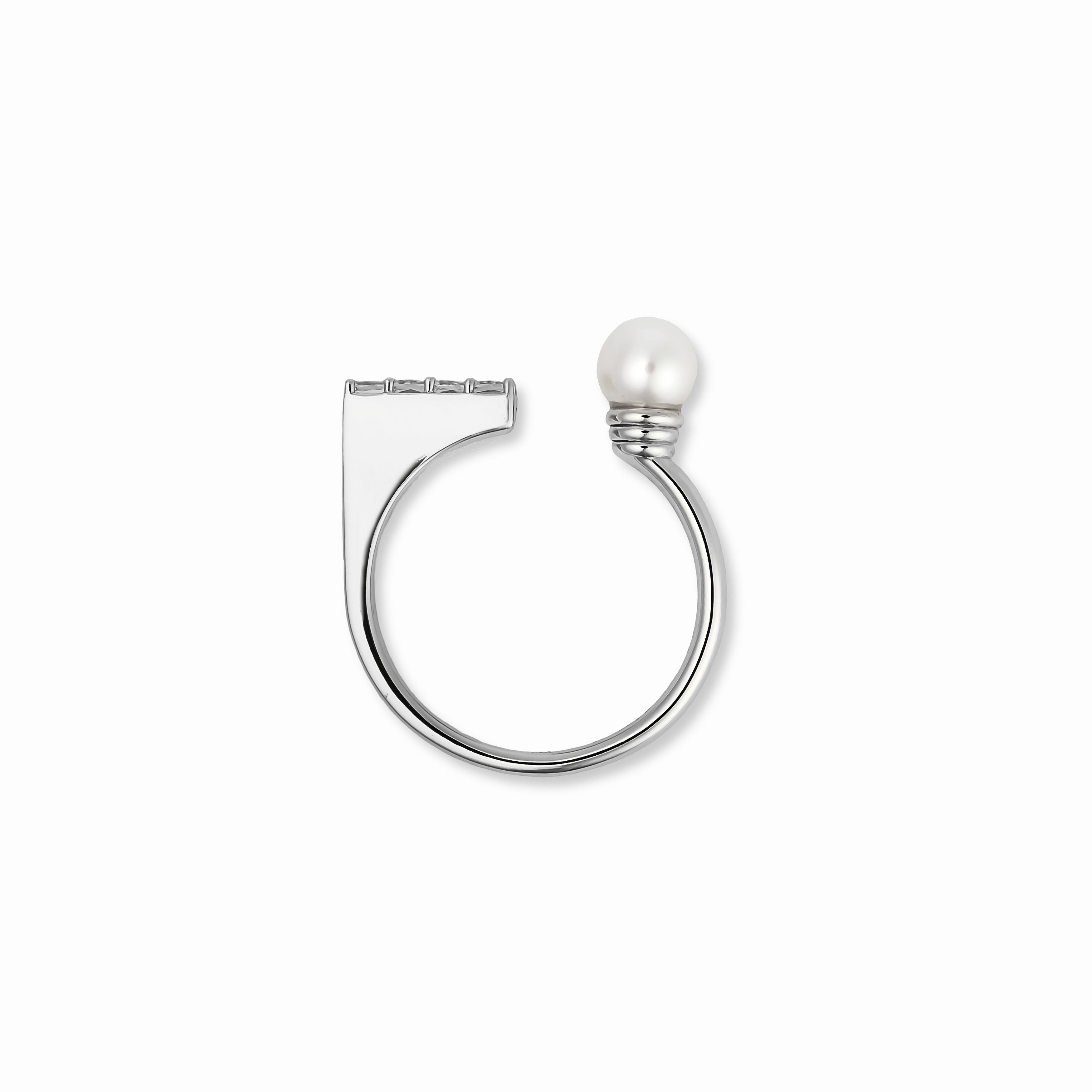 【Karin Takubo × h..】スクエアストーンメランジュリング silver