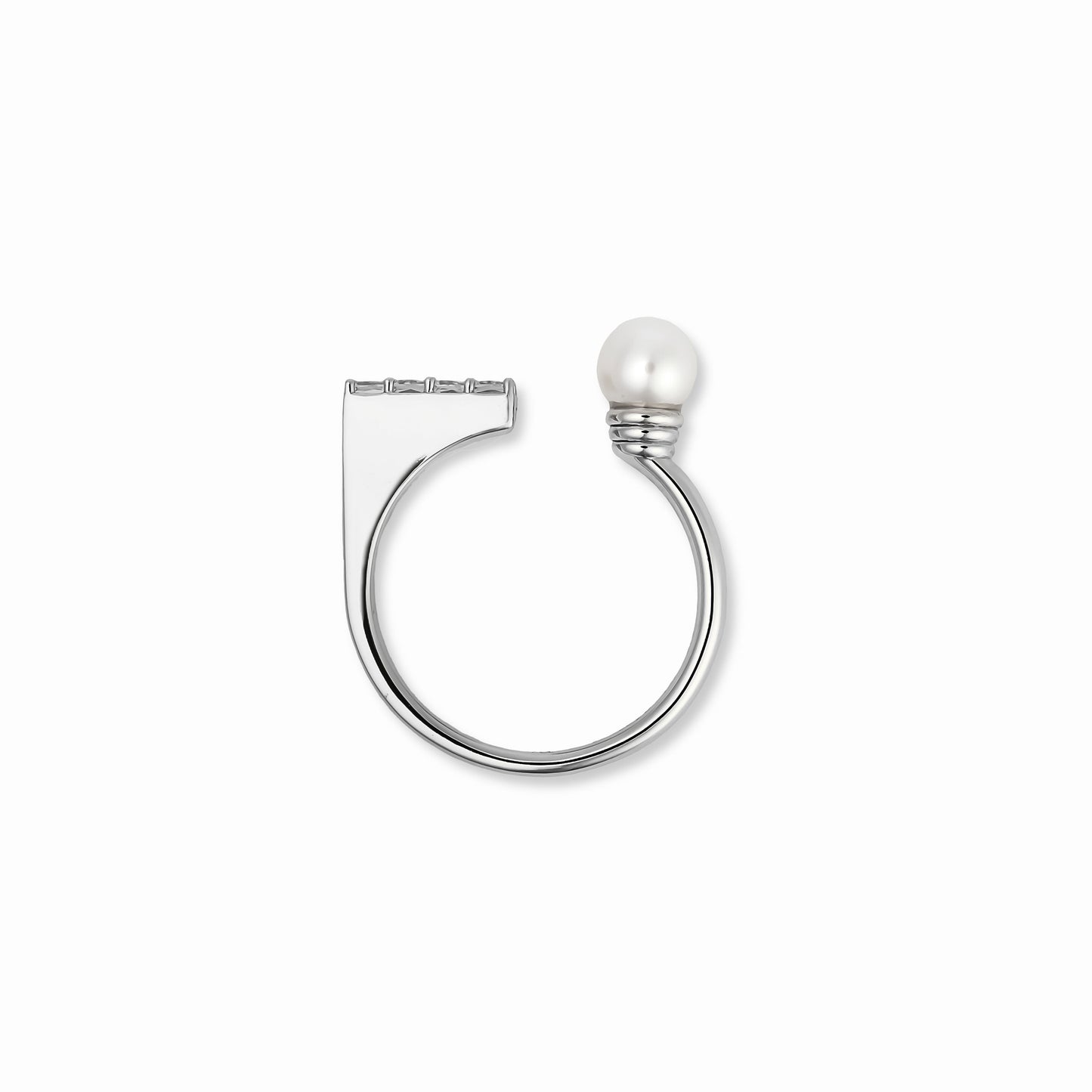 【Karin Takubo × h..】スクエアストーンメランジュリング silver