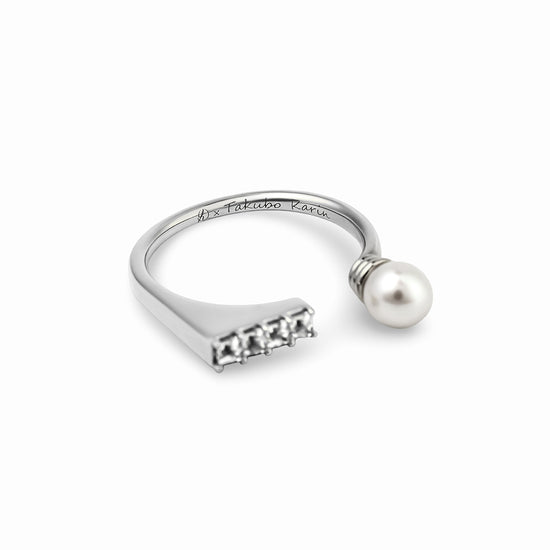 【Karin Takubo × h..】スクエアストーンメランジュリング silver