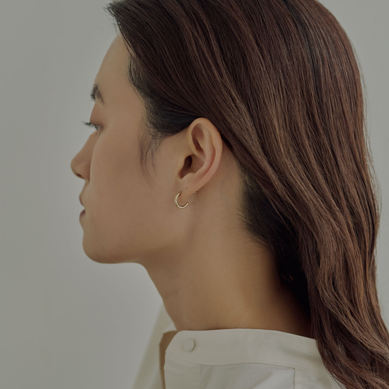 [hug] Simple hoop earrings gold