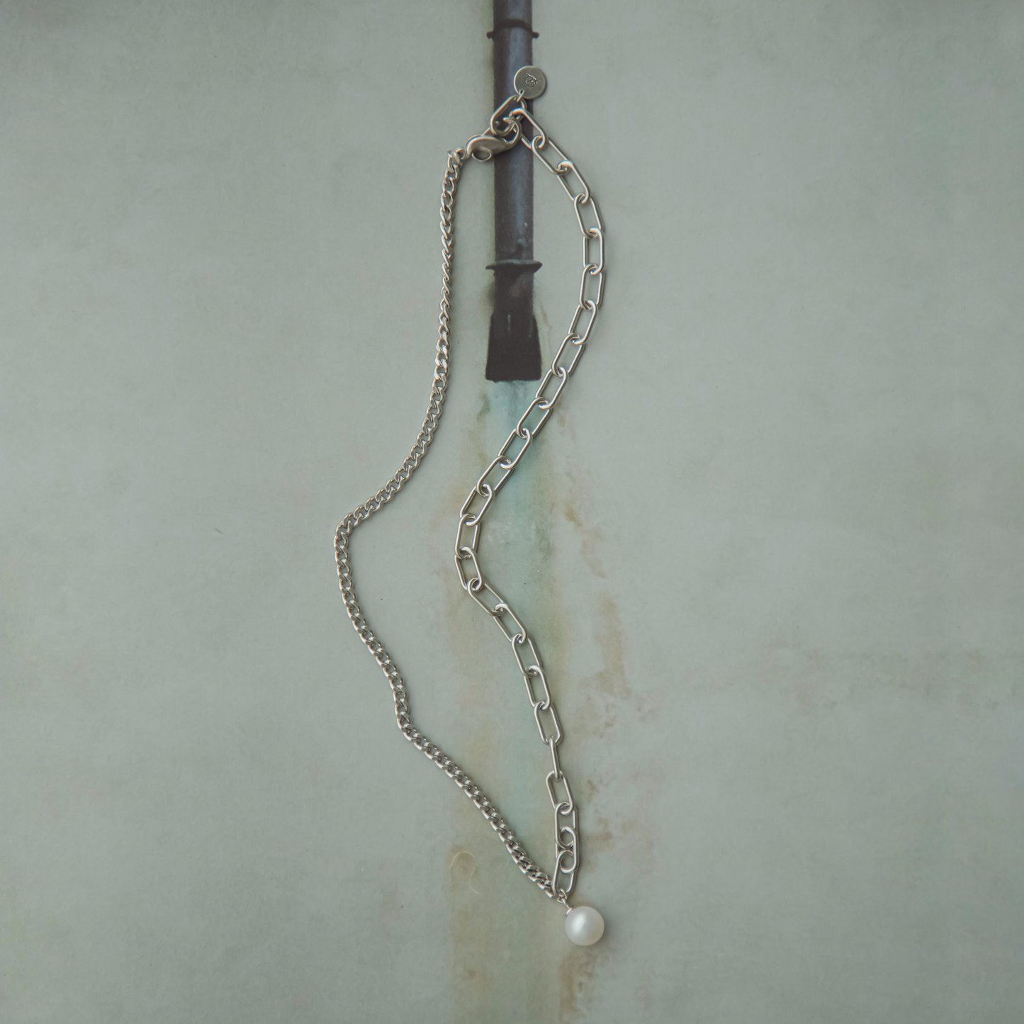 【link】アシンメトリーチェーンチョーカーネックレス silver