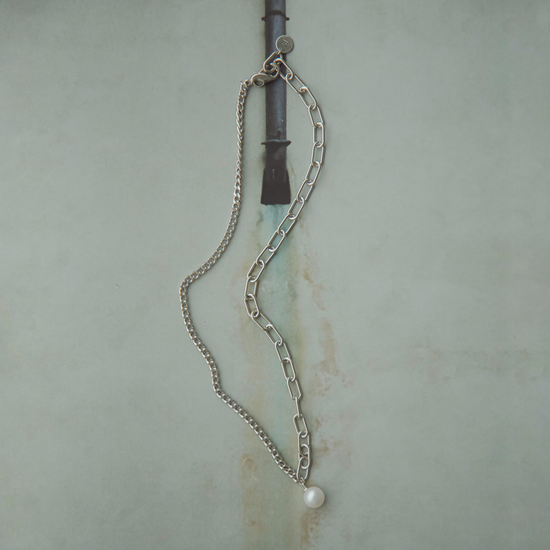 【link】アシンメトリーチェーンチョーカーネックレス silver