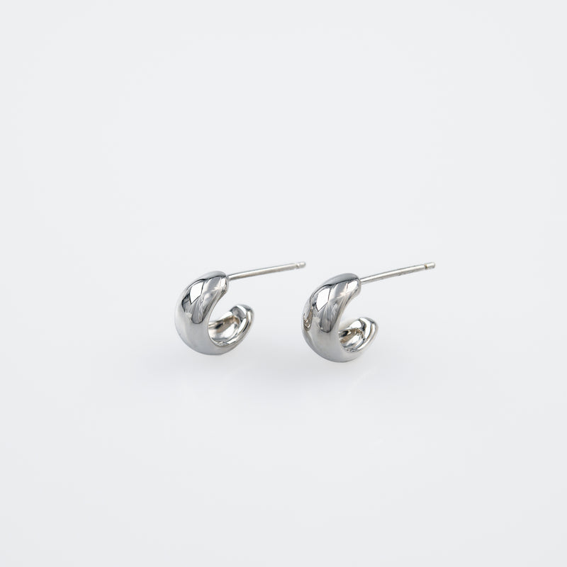 [hilarious] Half round earrings silver