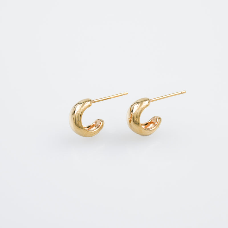 [hilarious] Half round earrings gold