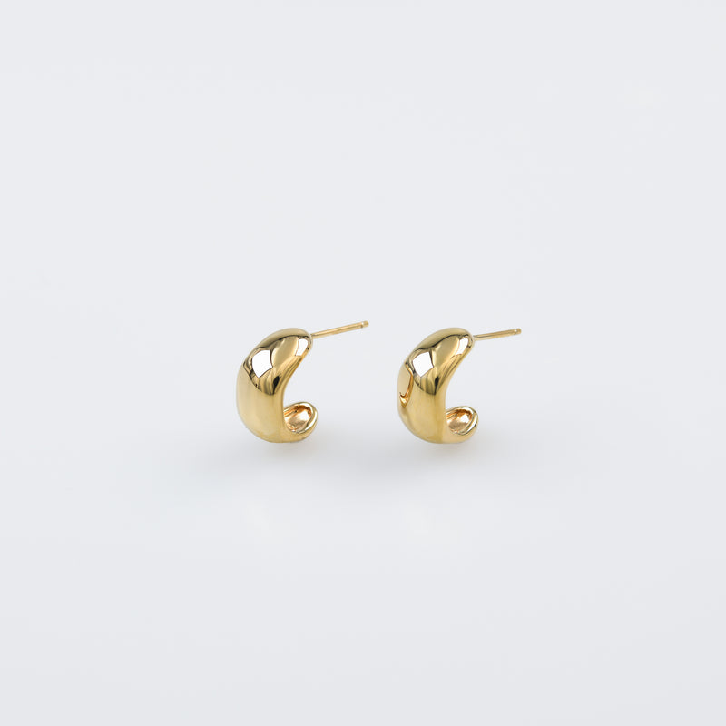 [home] Smooth curve earrings gold