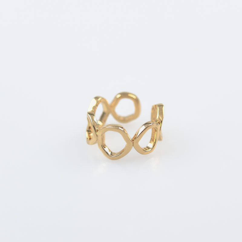 【harbinger】ラフサークルフリーサイズリング gold