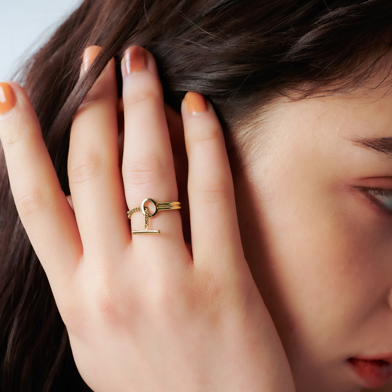 【harbinger】スリムマンテルフリーサイズリング gold